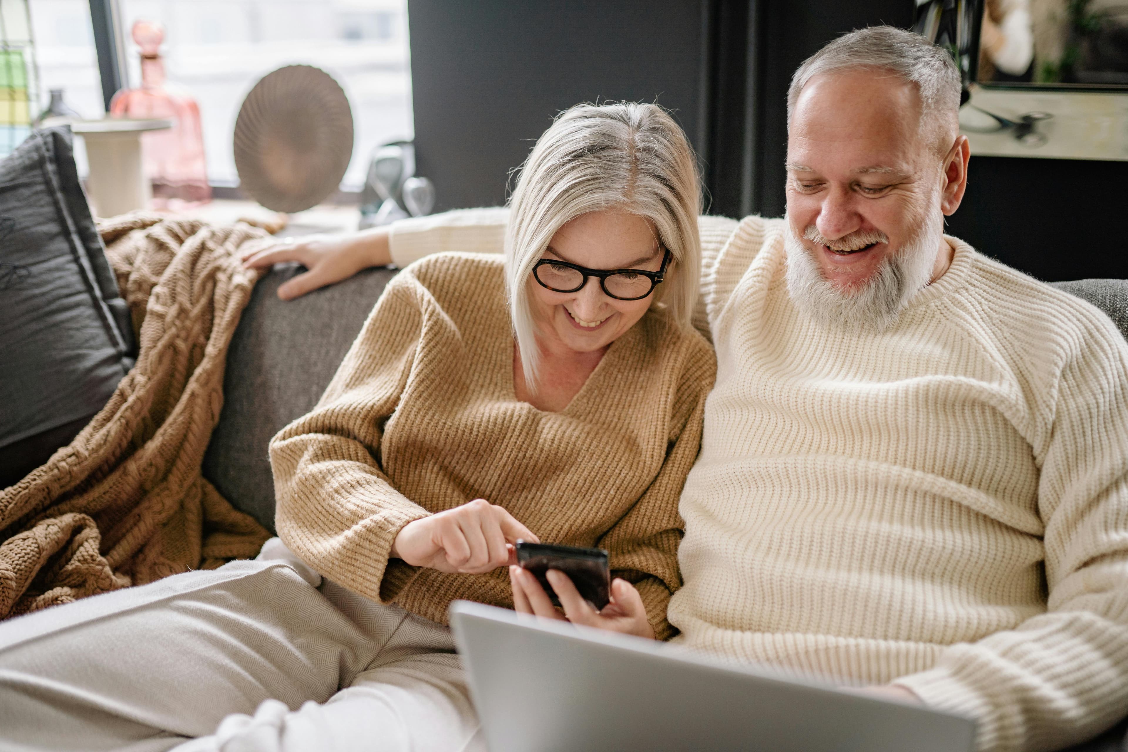 Couple reviewing their retirement timeline together.